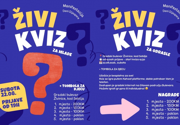 “Dani dijaspore 2026” – živi kviz za odrasle i mlade